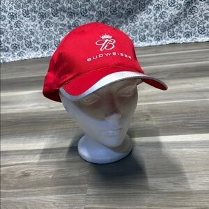 Budweiser Red and White Baseball Cap